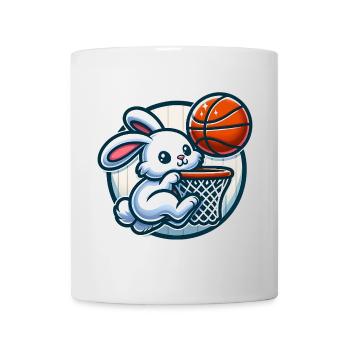 Cute basket hunter bunny - Mug - white - Front