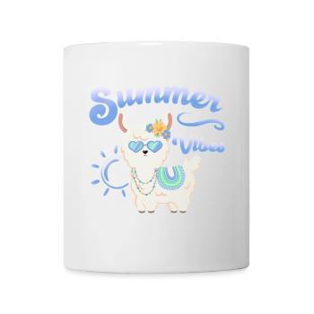 Lama Sommer Alpaka - Summer vibes - Sommerstimmung - Tasse - Weiß - Vorne