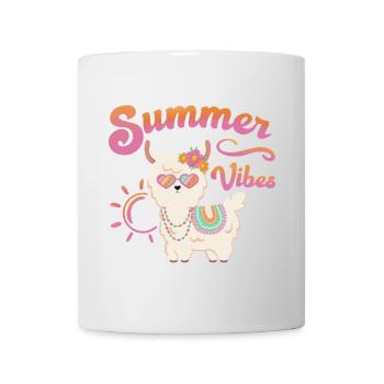 Lama Sommer Alpaka - Summer vibes - Sommerstimmung - Tasse - Weiß - Vorne