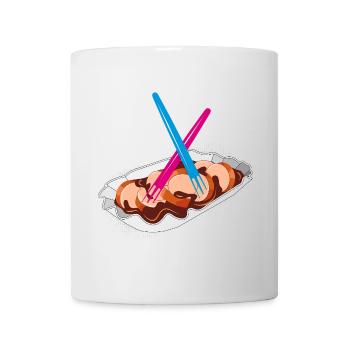 Currywurst with two forks-Iconic fast food motif - Mug - white - Front