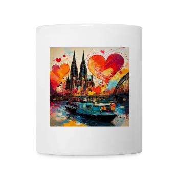 kölner dom,dom,koeln,herzen,malerei,herzen - Tasse - Weiß - Vorne