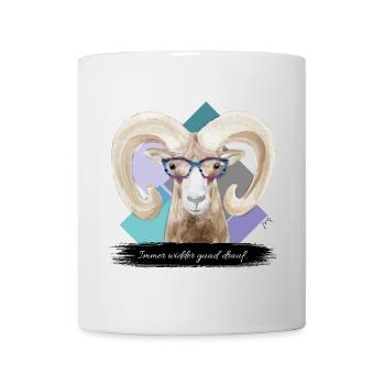 JvG Widder "Immer widder guad drauf." - Tasse - Weiß - Vorne