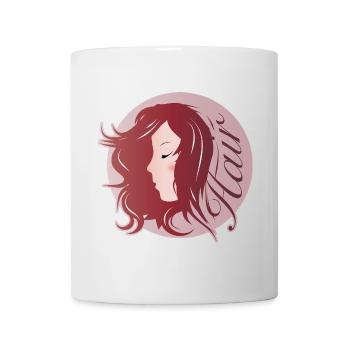 Elegant feminine profile with stylish hairstyle - Mug - white - Front