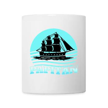 Papa Papitän Captain with Ship Motif - Mug - white - Front
