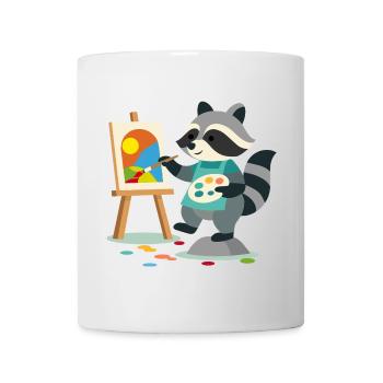 Creative raccoon for art lovers young and old - Mug - white - Front