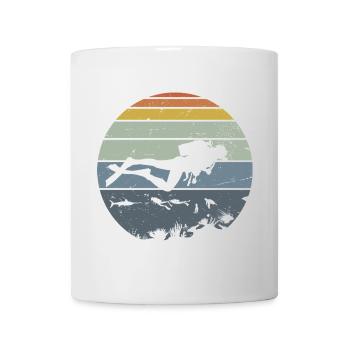 Unterwassertaucher Silhouette Szene - Tasse - Weiß - Vorne