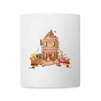 Festive gingerbread house with Christmas cookies - Mug - white - Front