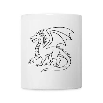 Drachen zum ausmalen - Tasse - Weiß - Vorne