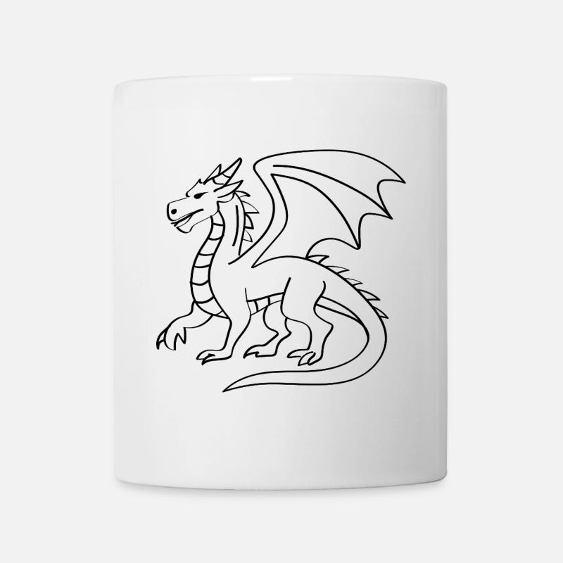 Drachen zum ausmalen - Tasse - Weiß