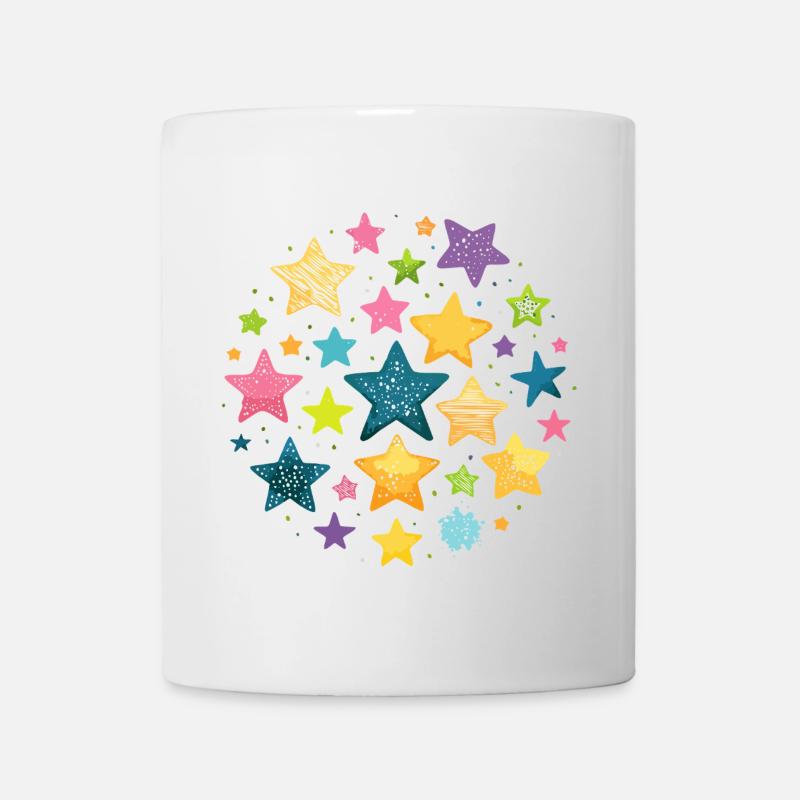 étoiles,étoile,étoiles colorées,illustration - Mug blanc - blanc
