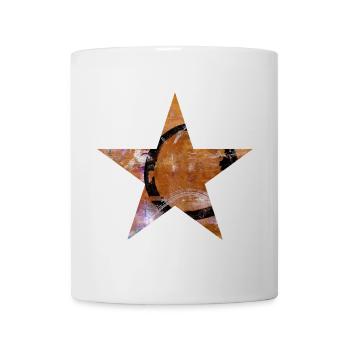 Stern - Fünf Zacken - Symbol - Monoprint - Kreis - Tasse - Weiß - Vorne