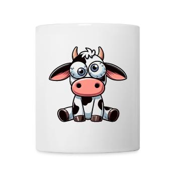Cute Confused Cow Bull Clumsy Cartoon Dizzy - Mug - white - Front