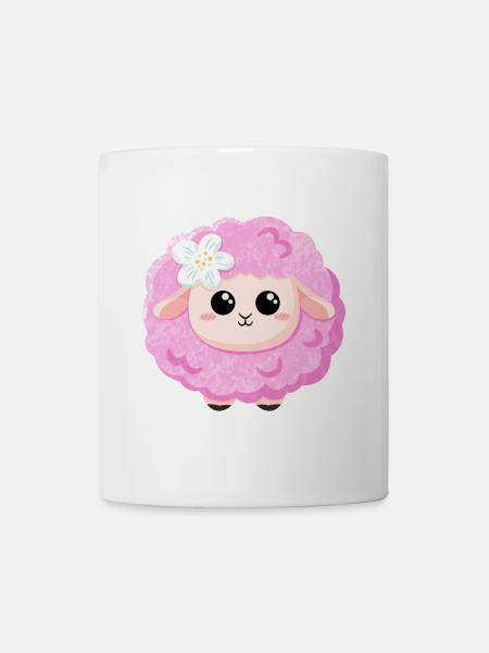 Süßes rosa Schaf - Tasse - Weiß