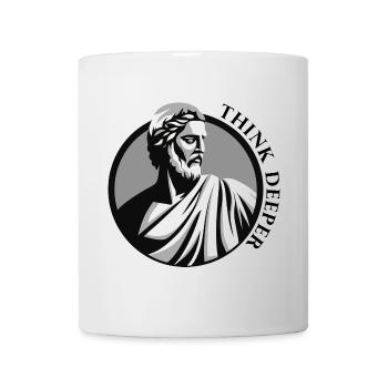 Classic Greek Philosopher | "Think Deeper" | Stoic - Mug - white - Front