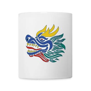 Le sourire du dragon chinois bleu - Mug blanc - blanc - Devant