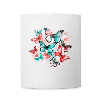 Papillon Coloré Coloré Beau Art Nature - Mug blanc - blanc - Devant