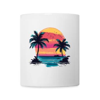 Été Plage Mer Palmiers Vacances Été - Mug blanc - blanc - Devant