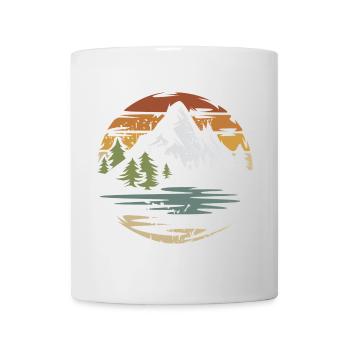 Paysage de montagne vintage – Nature & Adventure Design - Mug blanc - blanc - Devant