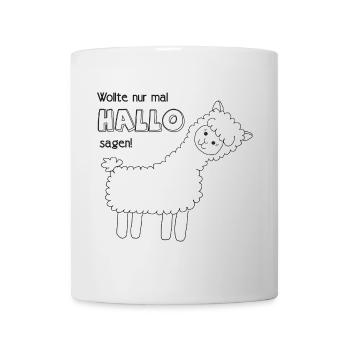 Kleiner Alpaka-Gruß - Tasse - Weiß - Vorne