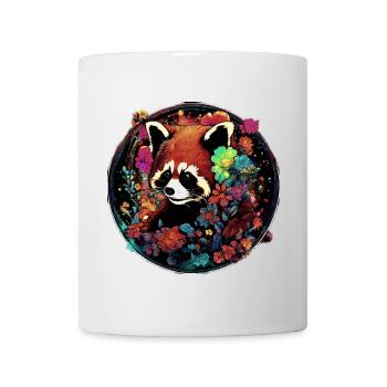 Roter panda,panda,Blumen, illustration - Tasse - Weiß - Vorne