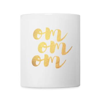Yoga Gold om Meditation Deluxe Écriture manuscrite de luxe - Mug blanc - blanc - Devant