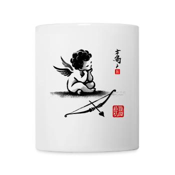 Design d’art élégant de la calligraphie japonaise - Mug blanc - blanc - Devant