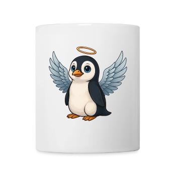 Ange pingouin mignon avec des ailes et un halo - Mug blanc - blanc - Devant