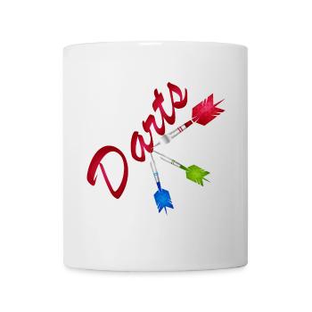 Fléchettes colorées avec lettrage de fléchettes - Mug blanc - blanc - Devant