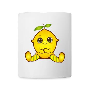 Fröhliche Zitrone als süße Kawaii-Figur - Tasse - Weiß - Vorne