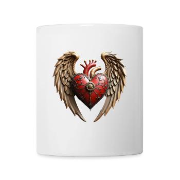 Vintage elegance: an elegant watch and heart. - Mug - white - Front