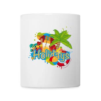 Vacances colorées de graffitis d’été - Mug blanc - blanc - Devant