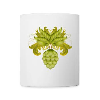Green Hops Ornament – Motif for Beer Lovers - Mug - white - Front