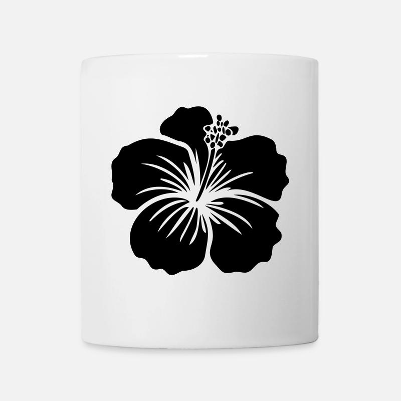 Fleur d’hibiscus – Icône SVG noir ou blanc Icône - Mug blanc - blanc