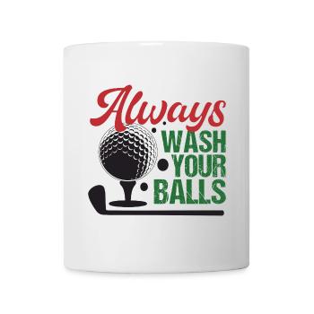 Golf - Lavez toujours vos balles - Mug blanc - blanc - Devant