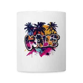 Tropische Palmen Sonnenuntergang - Tasse - Weiß - Vorne