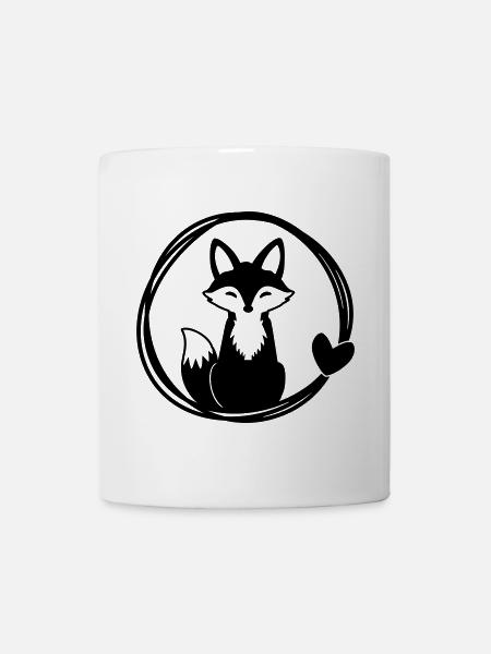 Renard mignon en couronne de coeur - Mug blanc - blanc