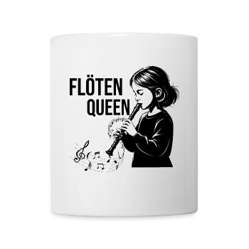 Blockflöte - Flöten Queen - Tasse - Weiß - Vorne