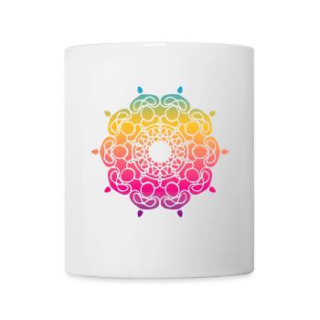Yoga Mandala Ornement Dégradé Coloré om - Mug blanc - blanc - Devant