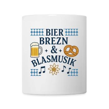 Bière, bretzels et musique de fanfare - Mug blanc - blanc - Devant