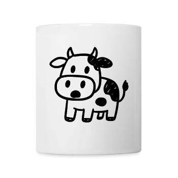 Cute Cartoon Cow – Funny Animal Motif - Mug - white - Front