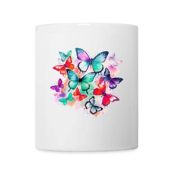 Papillon Coloré Coloré Beau Art Nature - Mug blanc - blanc - Devant