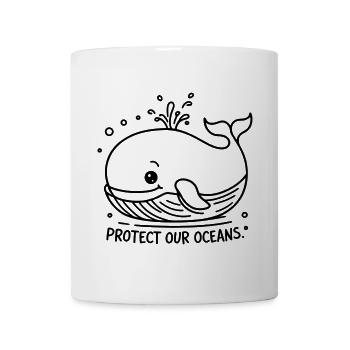 Protect Our Oceans – Sweet Whale in the Sea - Mug - white - Front