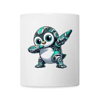Cool Penguin Astronaut with Dabbing Cyborg - Mug - white - Front