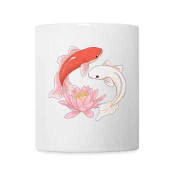 Koi Fische & Lotus – Zen, Glück & Harmonie - Tasse - Weiß - Vorne