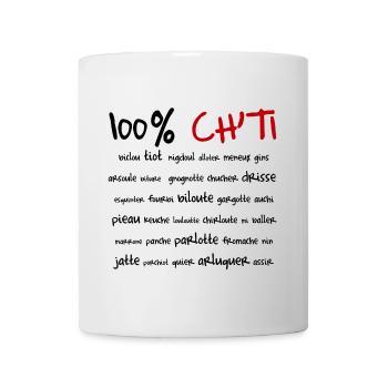 100% Ch'ti - Mug blanc - blanc - Devant