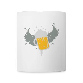 Bier im Bierglass mit Flügel - Tasse - Weiß - Vorne