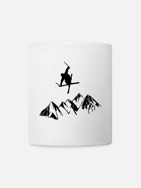 Coureur de montagne à ski - Mug blanc - blanc