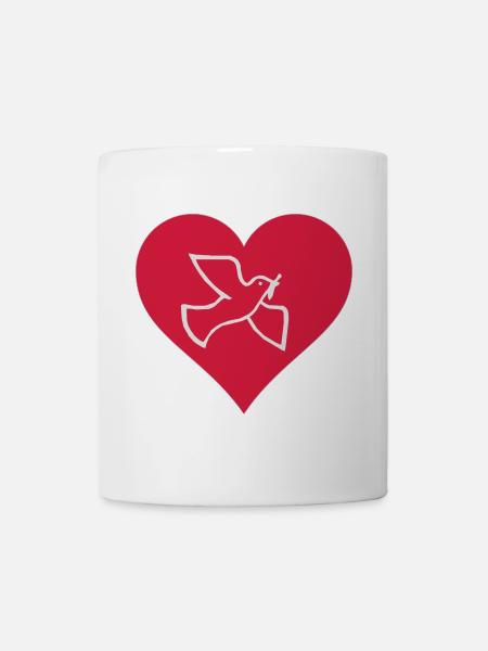 Coeur de colombes - Mug blanc - blanc