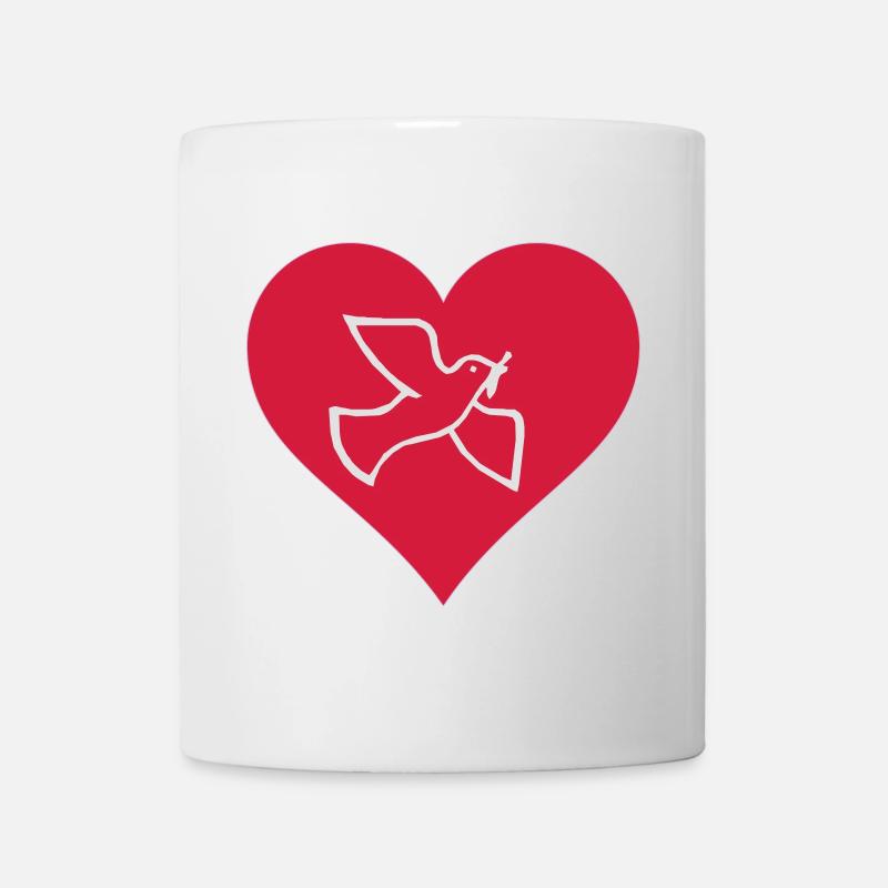 Coeur de colombes - Mug blanc - blanc