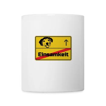 Ortsschild Hund Hunde Tier Haustier Liebe Geschenk - Tasse - Weiß - Vorne